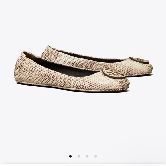 Tory Burch Shoes - Tory Burch Minnie embossed travel ballerina flats - cream Roccia - 9.5